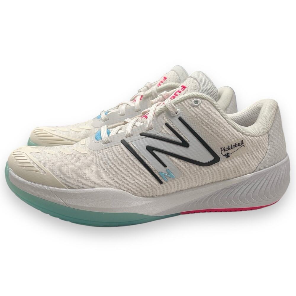 New Balance Women's White Mint Pink Pickleball Athletic Shoes